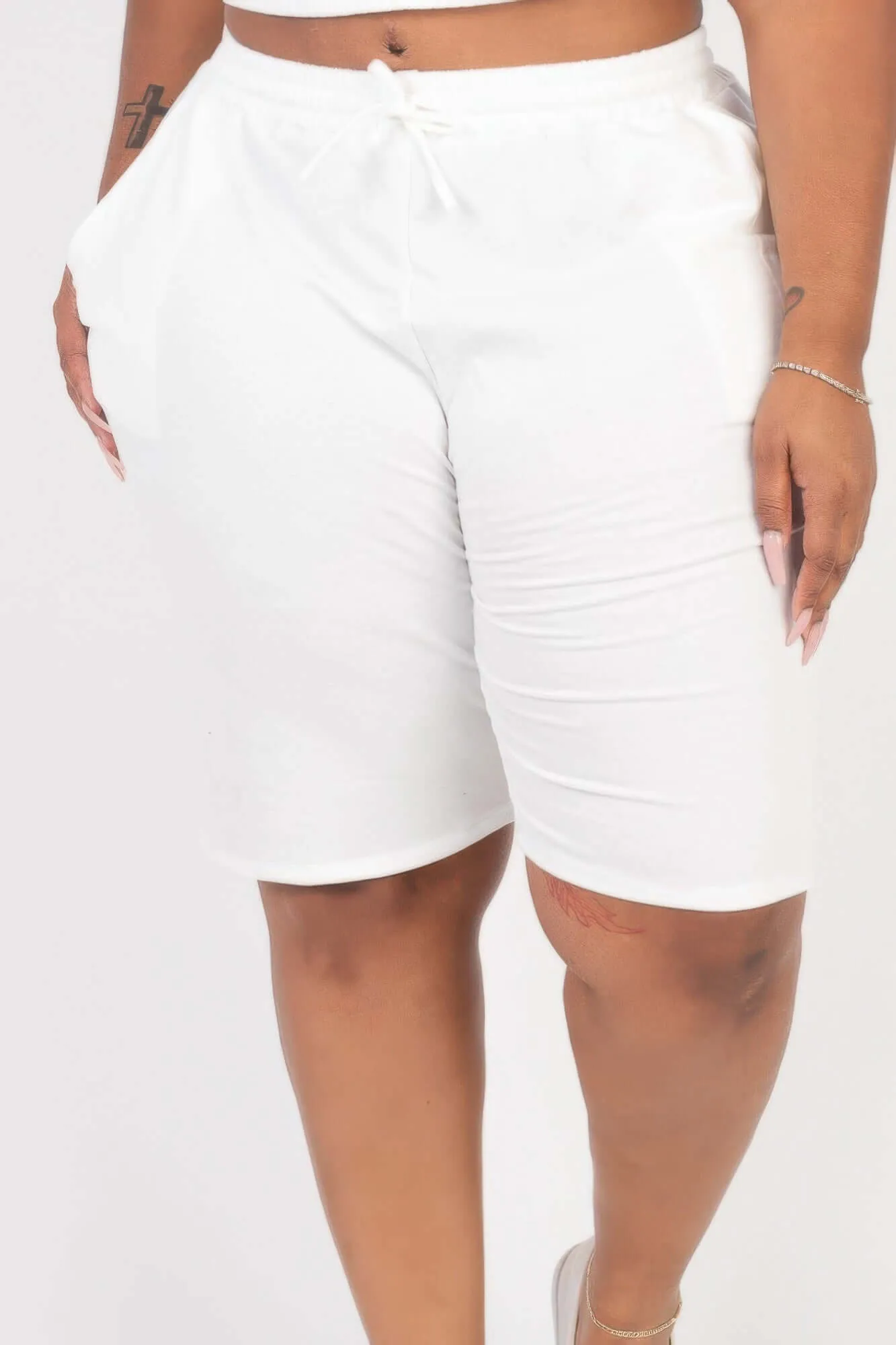 Plus Size French Terry Bermuda Shorts