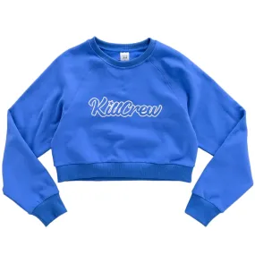 SCRIPT CROP CREW NECK - BLUE