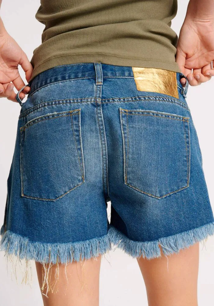 Shredded Gold Marlons Low Waist Boyfriend Short