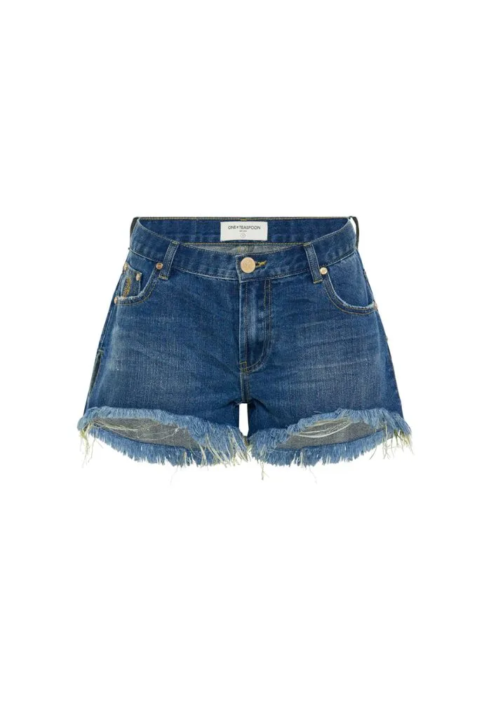 Shredded Gold Marlons Low Waist Boyfriend Short