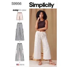 Simplicity Sewing Pattern S9956 Misses' Shorts and Pants