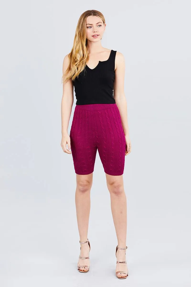 Twisted Effect Bermuda Length Sweater Shorts