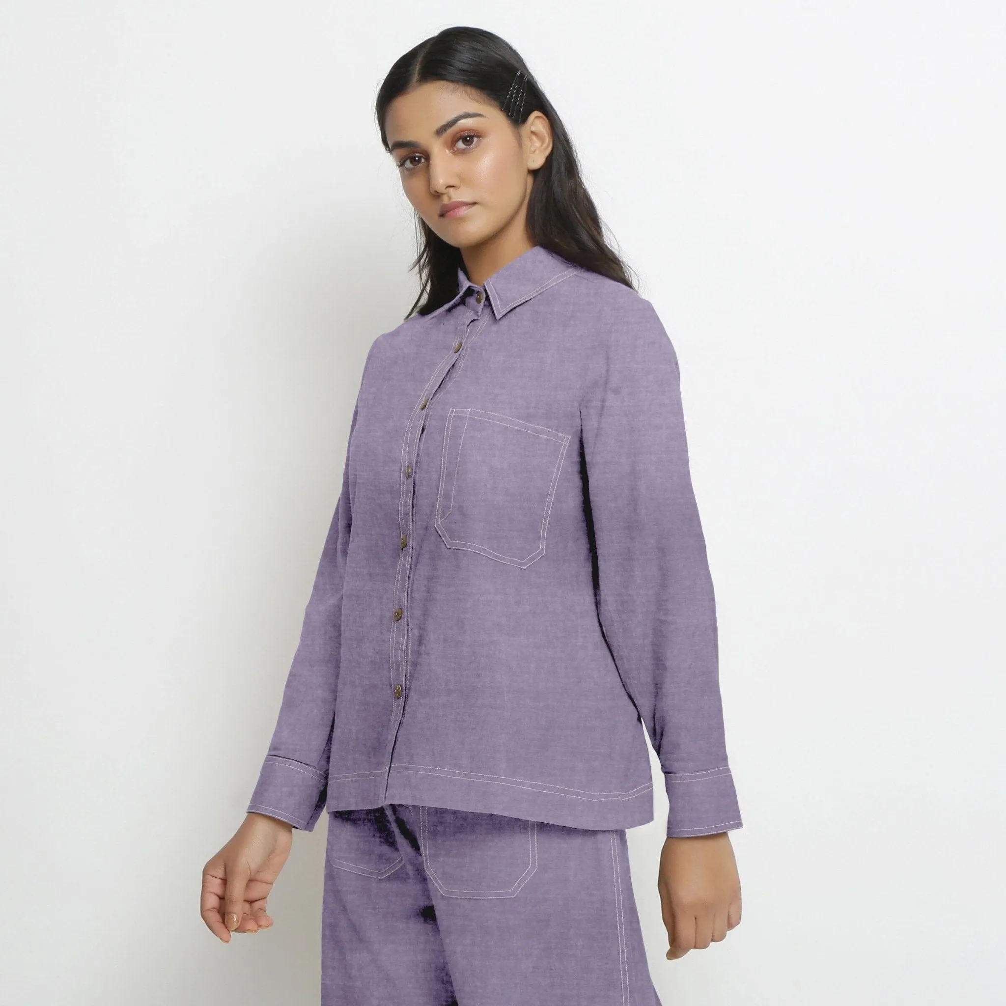 Wisteria 100% Linen Full Sleeve Button-Down Shirt