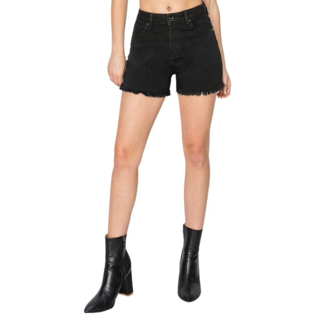 Women's Black Denim High Rise Shorts - RDS6168